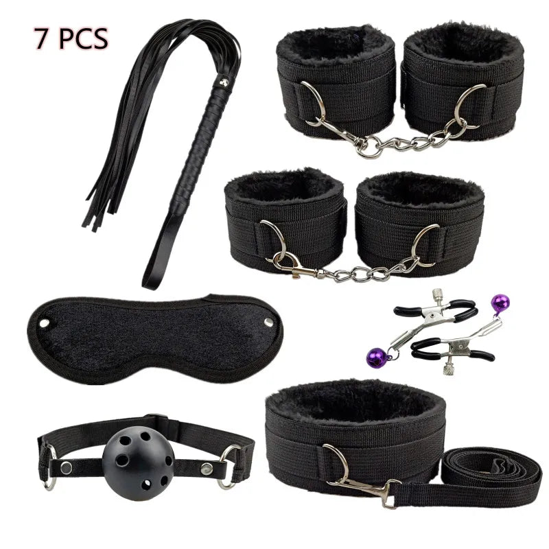 Bondage Set Sex Toys Bdsm Handcuffs Vibrator Anal Plug sm Whip Erotic Toys Adult Games Sex Shop Harness Sexy Toys For Couples