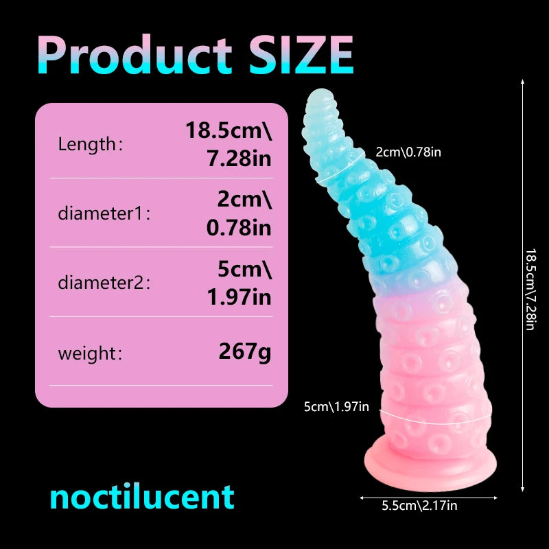 Huge Luminous Anal Plug Animal Dildos Suction Cup Dick Erotic Anal Sex Toy Soft Silicone Clitoris Vaginal Butt Masturbator Penis