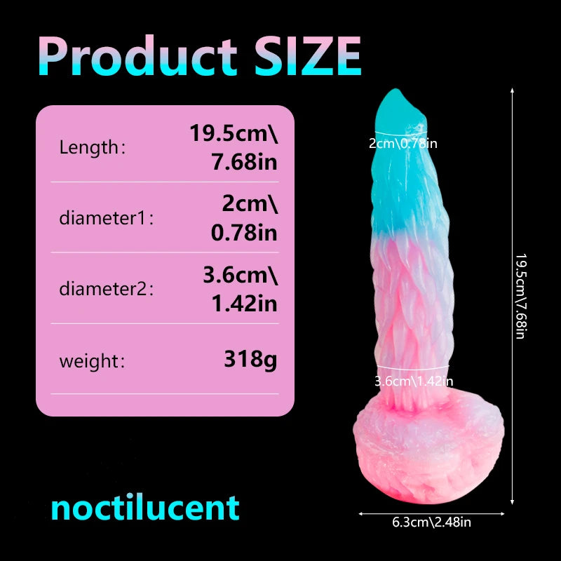 Huge Luminous Anal Plug Animal Dildos Suction Cup Dick Erotic Anal Sex Toy Soft Silicone Clitoris Vaginal Butt Masturbator Penis