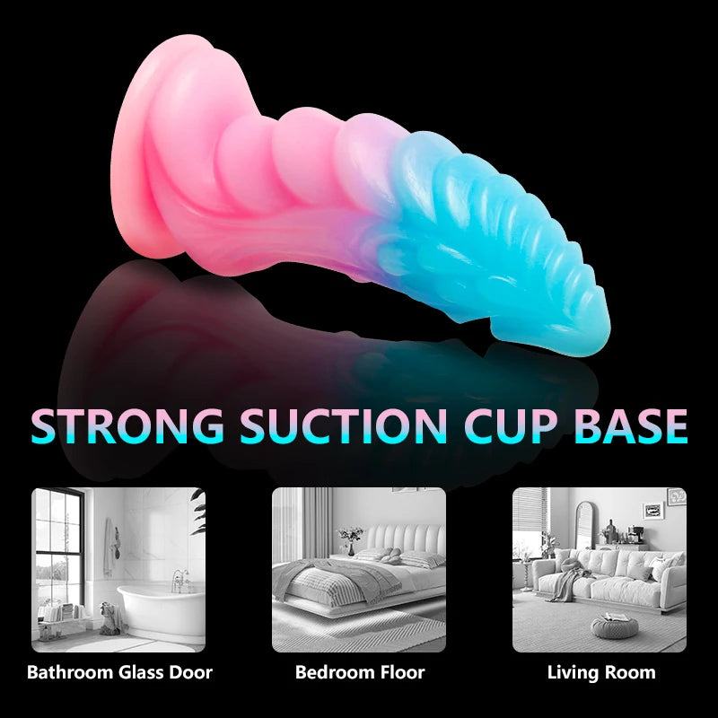 Huge Luminous Anal Plug Animal Dildos Suction Cup Dick Erotic Anal Sex Toy Soft Silicone Clitoris Vaginal Butt Masturbator Penis