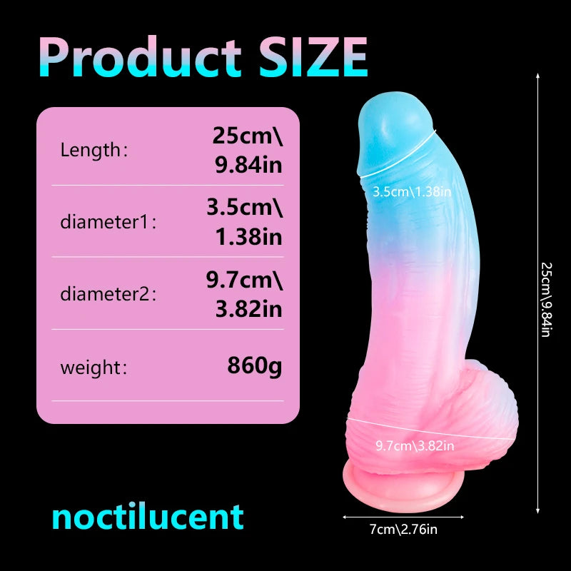 Huge Luminous Anal Plug Animal Dildos Suction Cup Dick Erotic Anal Sex Toy Soft Silicone Clitoris Vaginal Butt Masturbator Penis