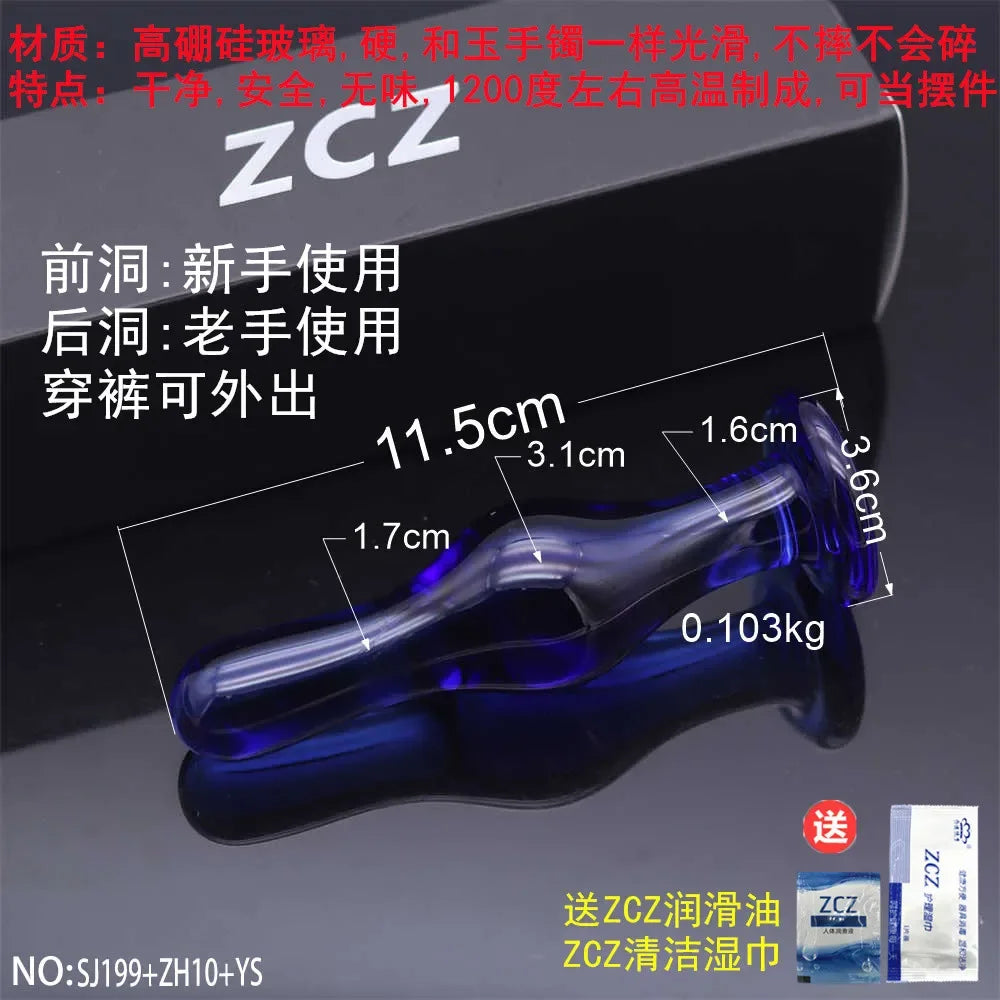 BDSM Fetish Crystal Butt Plug Vagina Pleasure Wand Glass Anal Dildo Bead Fake Adult Masturbate Sex Toys For Women Men Gay