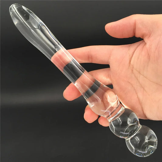 BDSM Fetish Crystal Butt Plug Vagina Pleasure Wand Glass Anal Dildo Bead Fake Adult Masturbate Sex Toys For Women Men Gay