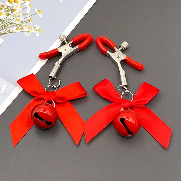 4 Colors Sexy Bow Adjustable Nipple Clamp Breast Bdsm Small Bell Adult Fetish Flirting Teasing Sex Toys For Couples