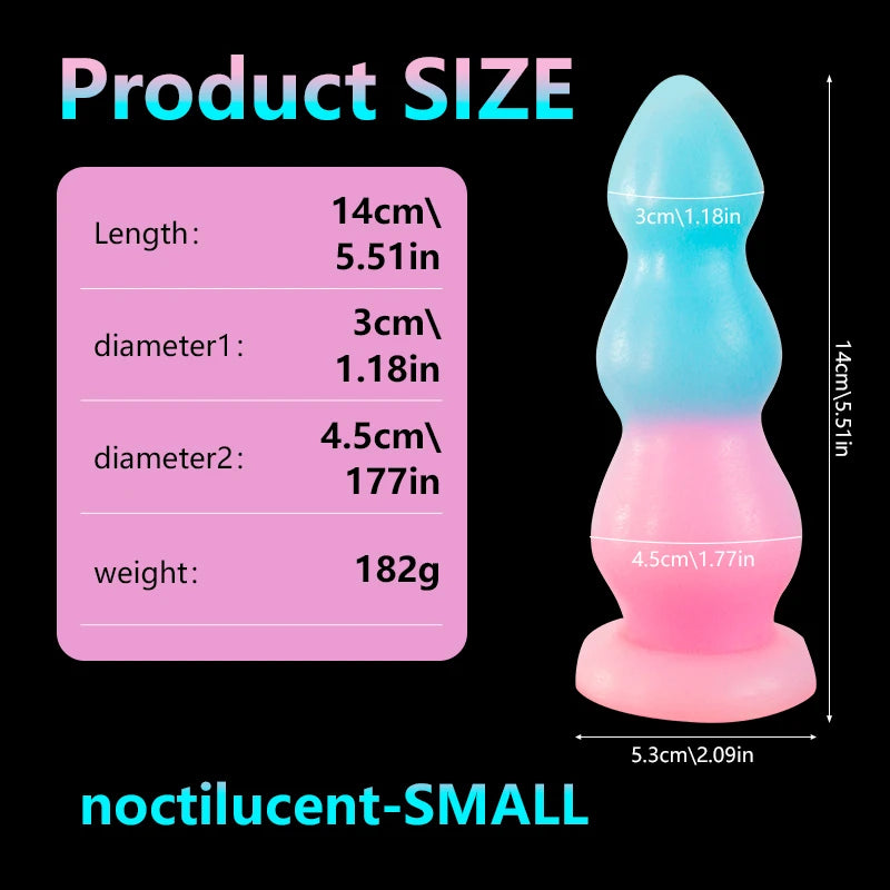 Huge Luminous Anal Plug Animal Dildos Suction Cup Dick Erotic Anal Sex Toy Soft Silicone Clitoris Vaginal Butt Masturbator Penis