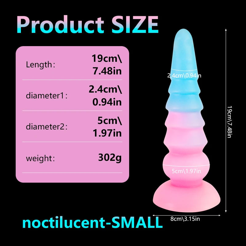 Huge Luminous Anal Plug Animal Dildos Suction Cup Dick Erotic Anal Sex Toy Soft Silicone Clitoris Vaginal Butt Masturbator Penis