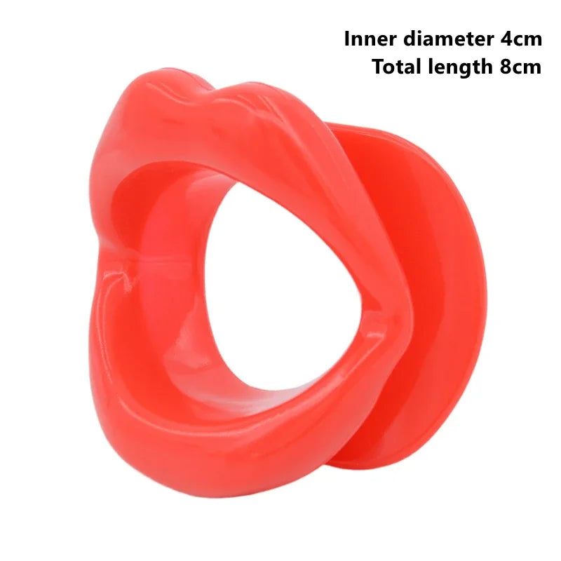 Full Silicone O Ring Gag Strap,Open Mouth Bite Gag,Fetish Oral Fixation BDSM Toys,Sex Slave Bondage Muzzle SM Couple Flirt Tools