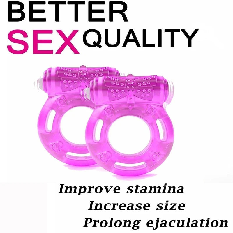 Cock Ring Vibrator Vibrating Clitoral Stimulator Strong Penis Erect Rings Erection Enhance Sex Ability Product Sex Toys For Men