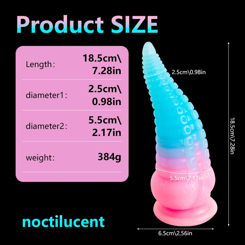 Huge Luminous Anal Plug Animal Dildos Suction Cup Dick Erotic Anal Sex Toy Soft Silicone Clitoris Vaginal Butt Masturbator Penis